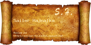 Sailer Hajnalka névjegykártya